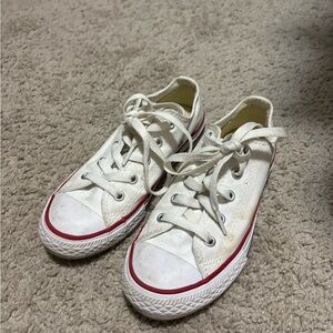 Converse Kids White Low-Top Sneakers with Red Trim
